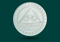 Freemason commemorative coin. Vector illustration.